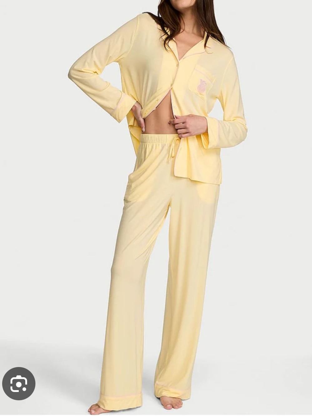 Victoria's Secret Light Yellow Modal Long-Sleeve Pajama Set